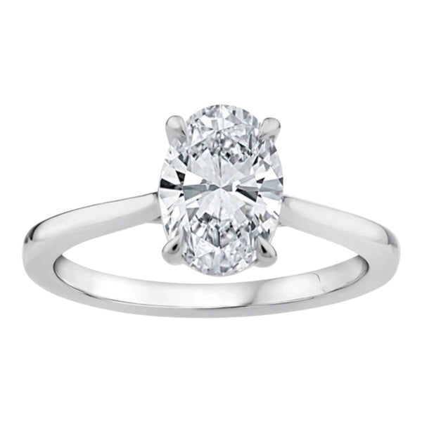 Platinum 2.02ct Oval Solitaire Diamond Ring