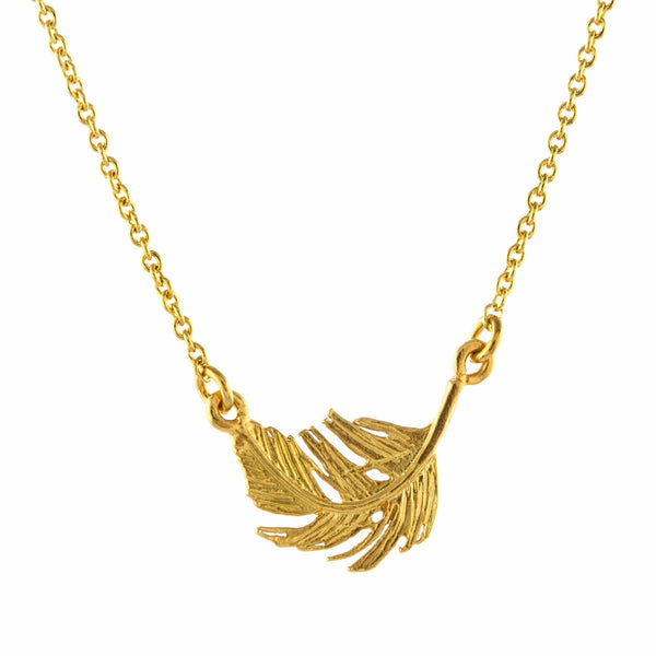 Gold Inline Feather Necklace