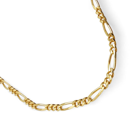 9ct Gold 18'' Figaro Chain Necklace - Light Weight