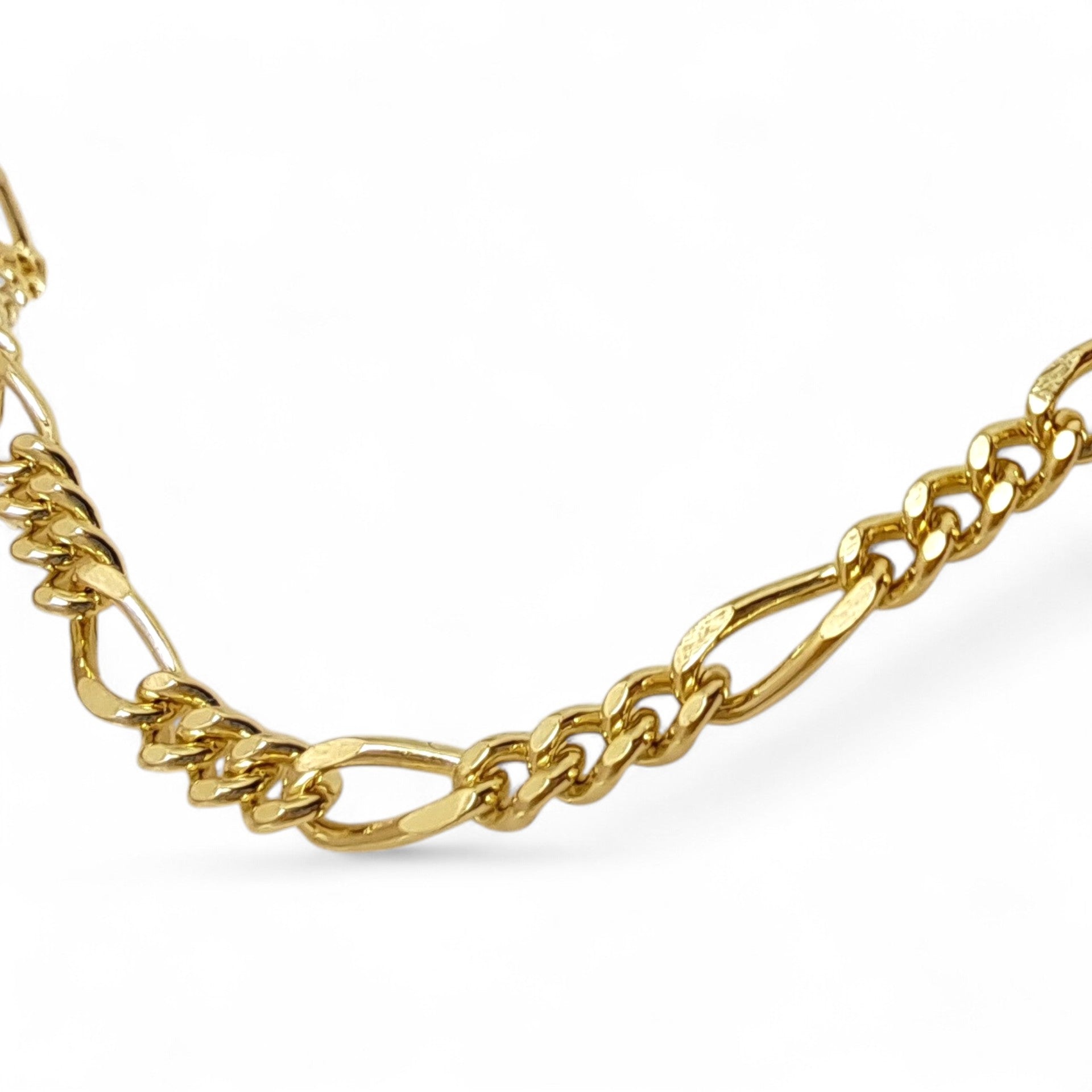 9ct Gold 18" Filed Figaro Chain Necklace - Heavy Weight