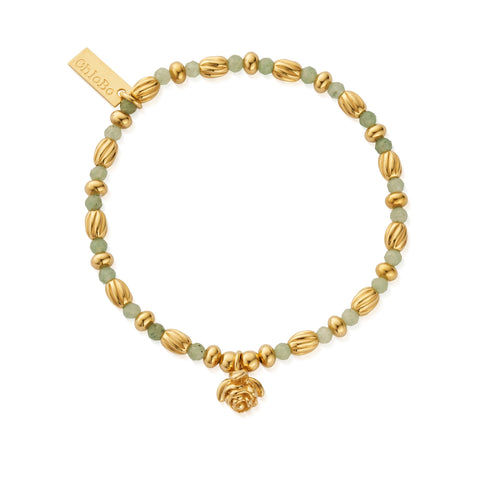 ChloBo Gold Rosebud Aventurine Bracelet - SALE ITEM