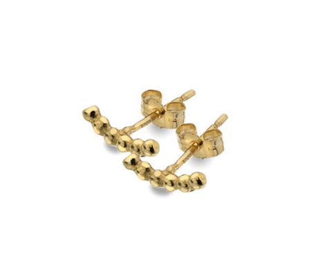 9ct Gold 6 Bead Climber Stud Earrings