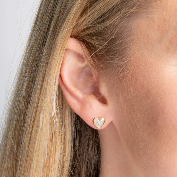 Pavé Diamond Heart Earrings