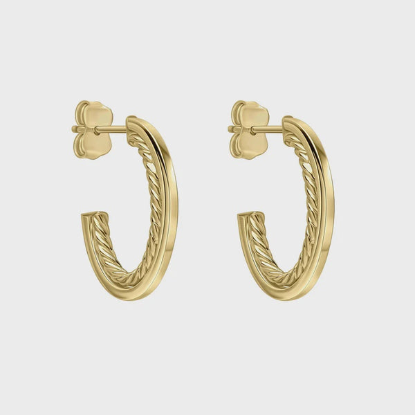 Rope Twist Open Hoop Earrings
