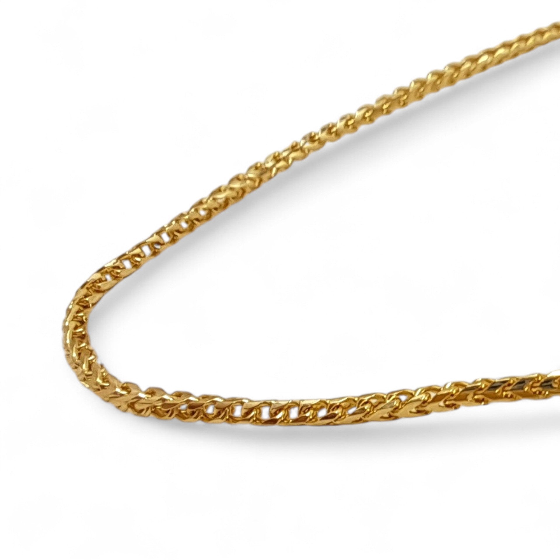 9ct Gold 16-18" Franco Fox Chain Necklace - Medium Weight