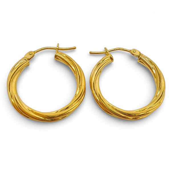 Triple Twist 9ct Gold 15mm Hoop Earrings