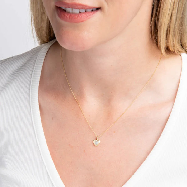 9ct Yellow Gold Pavé Diamond Heart Pendant