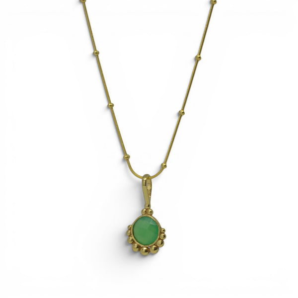 Beyond Biasa Gemstone Gold Dot Pendant Necklace