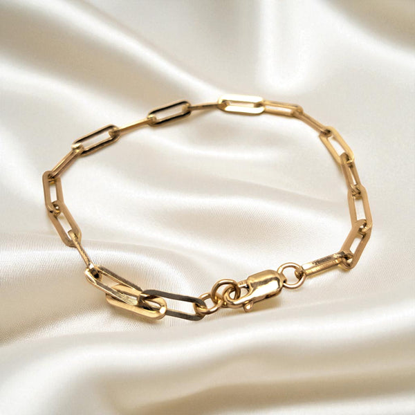 9ct Gold 7.5" Square Trace Bracelet