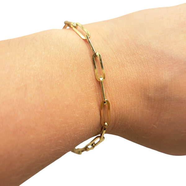 9ct Gold 7.5" Square Trace Bracelet