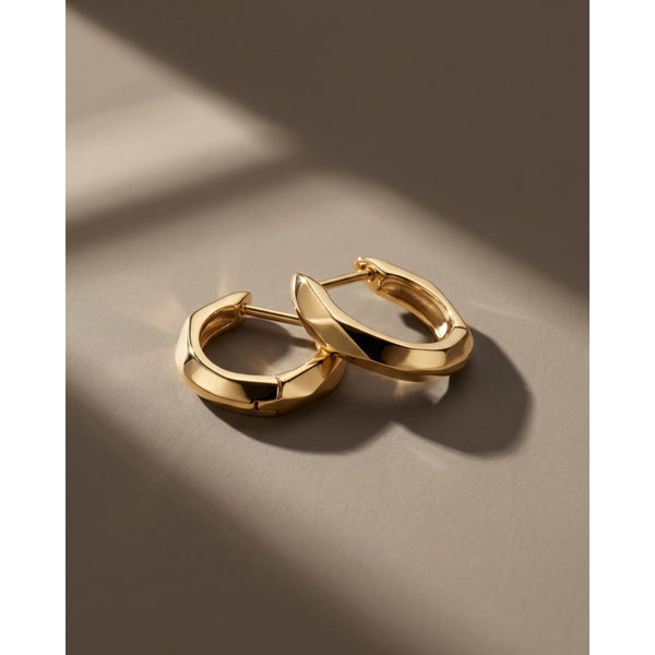 Glint Geo Golden Hoop Earrings