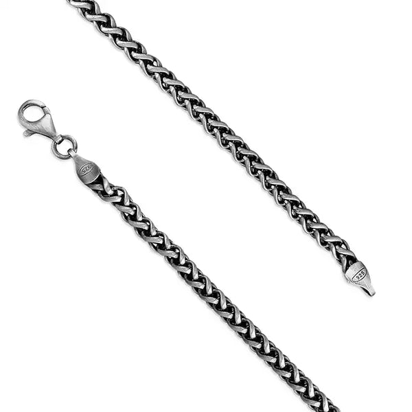 Oxidised Wheat Chain - Sterling Silver