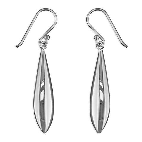 Sterling Silver Flat-Back Torpedo Drop Earrings