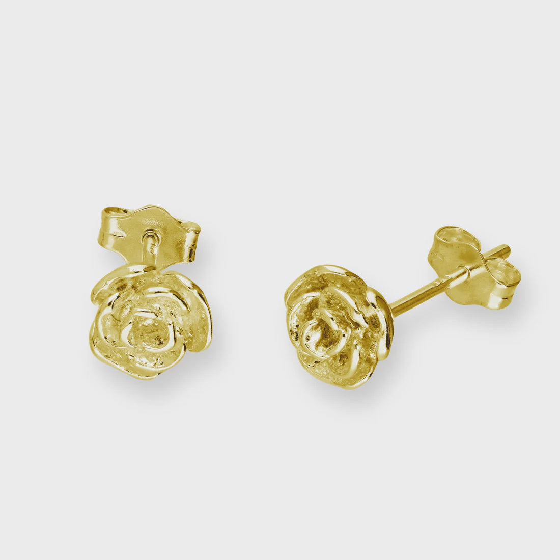 Gold-Plated Rose Stud Earrings - Discontinued