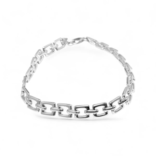 Open Square Link Sterling Silver Bracelet