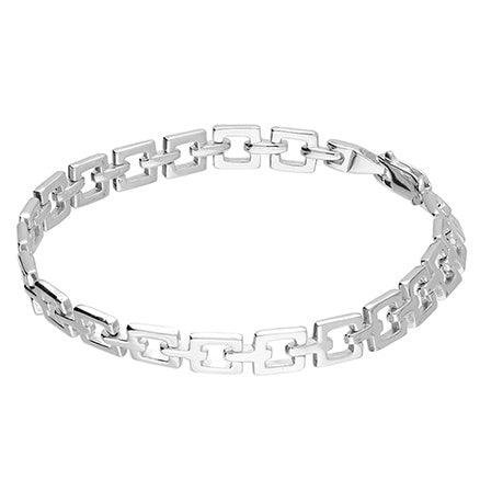 Open Square Link Sterling Silver Bracelet