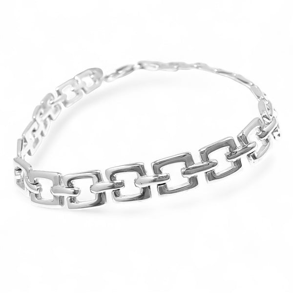 Open Square Link Sterling Silver Bracelet