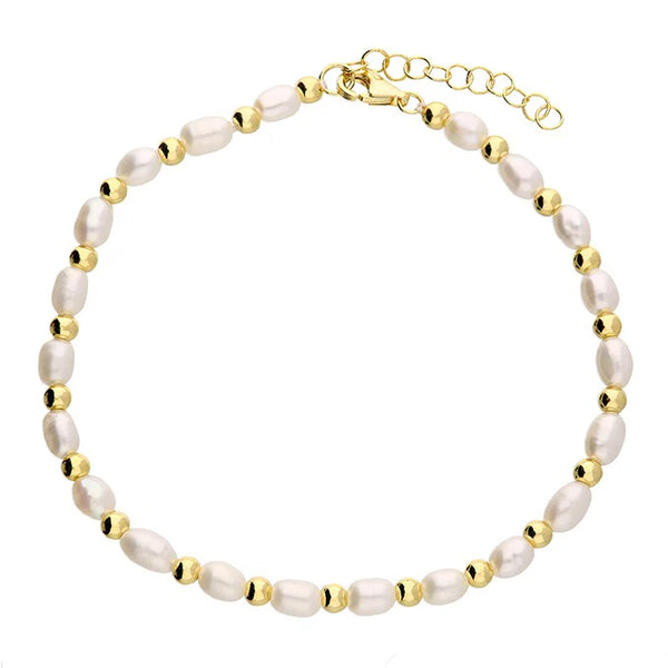 Bead & Oval Pearl Bracelet