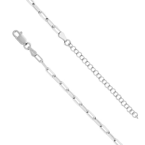 20-22" Paperclip Chain Necklace - Sterling Silver