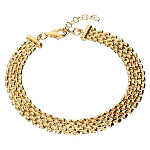 Woven Interlocked Bracelet - Gold-Plated