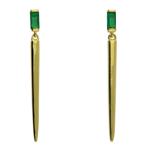 Emerald-Green Cone Drop Earrings