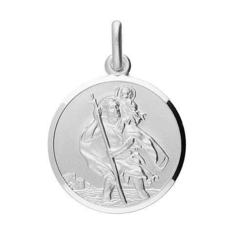 St Christopher 24mm Sterling Silver Pendant