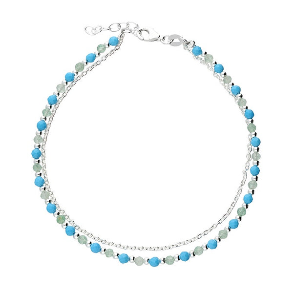 Silver and Turquoise Anklet