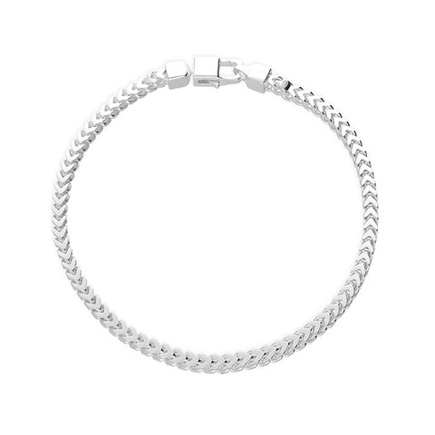 Franco Diamond-Cut 4-Sided 8.5" Chain Bracelet