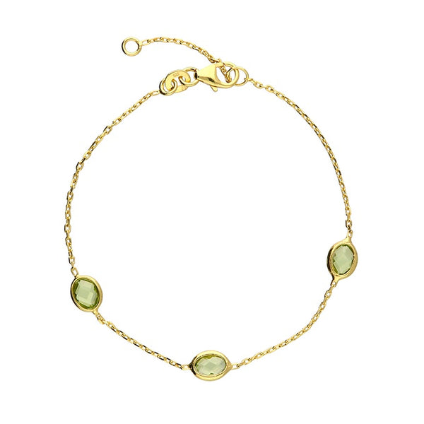 Sterling Silver Peridot Station Bracelet