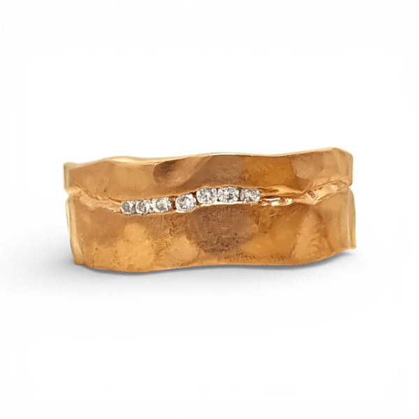 9ct Rose Gold & 7 Diamond Channel Set Ring