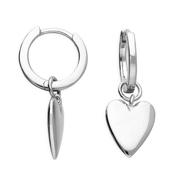 Heart Drop Hoop Earrings