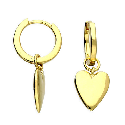Heart Drop Hoop Earrings