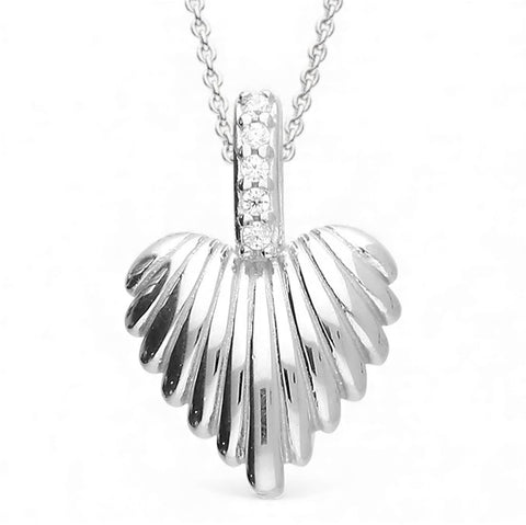 Shell Heart Diamanté 18" Necklace