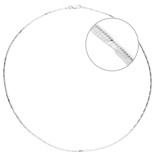 Silver Diamond Cut Round Snake Chain