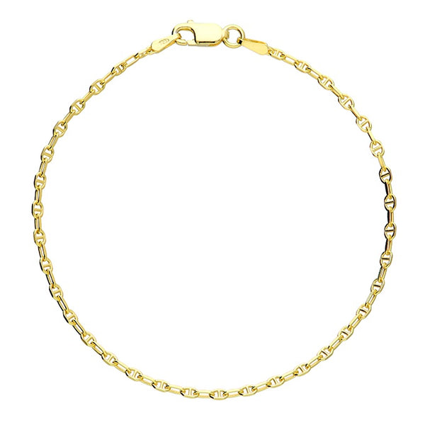 Sterling Silver Gold Plated Anchor Chain Bracelet