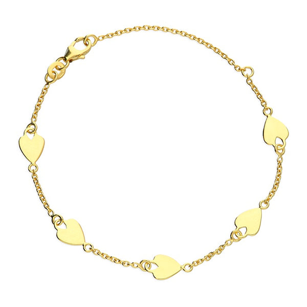Gold Plated Multi-Heart Bracelet