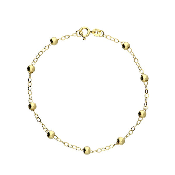 Gold Plated Station Bead Bracelet
