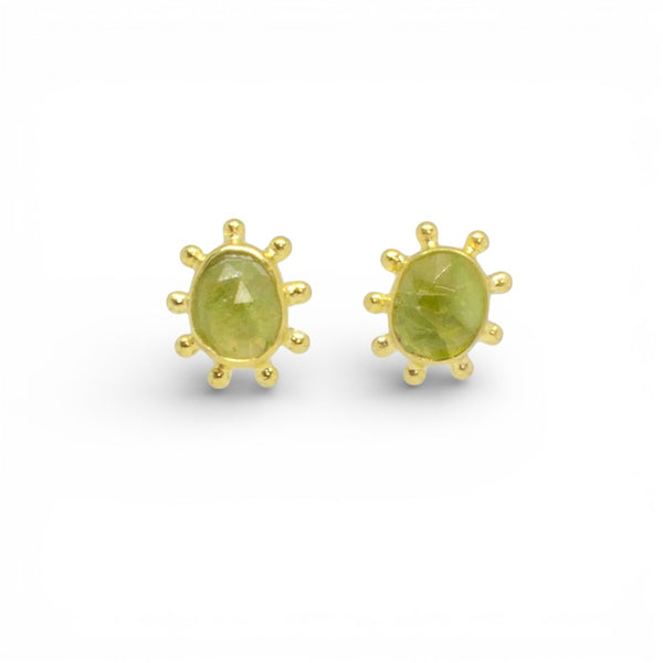 Beyond Biasa Irregular Gemstone Organic Dot Work Stud Earrings