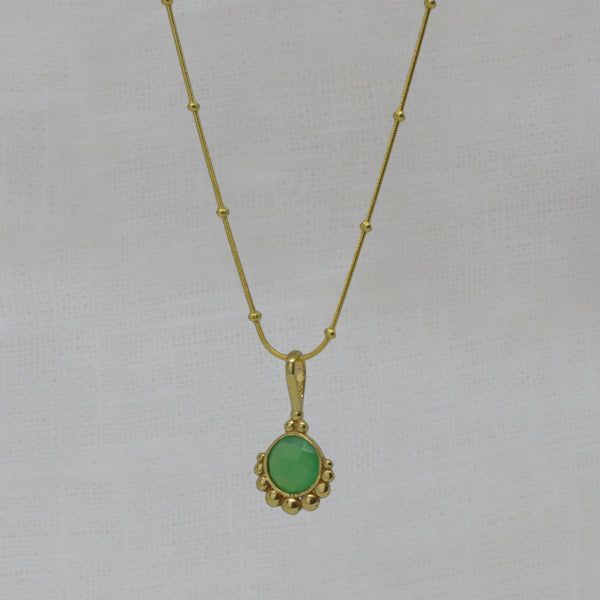 Beyond Biasa Gemstone Gold Dot Pendant Necklace