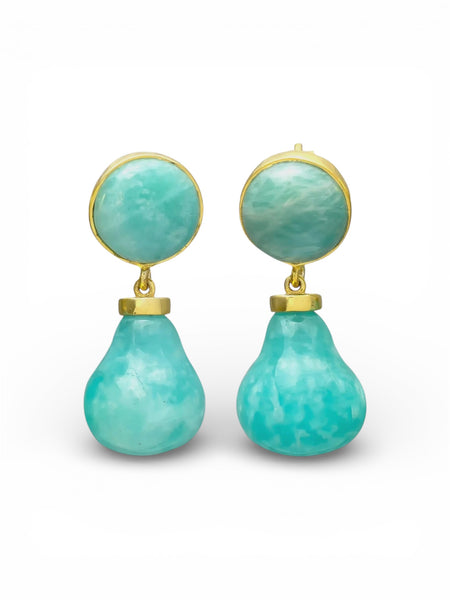 Beyond Biasa Amazonite and Gold Lumi Earrings