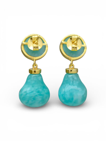 Beyond Biasa Amazonite and Gold Lumi Earrings