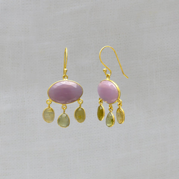 Beyond Biasa Sapphire and Tourmaline Dangle Earrings