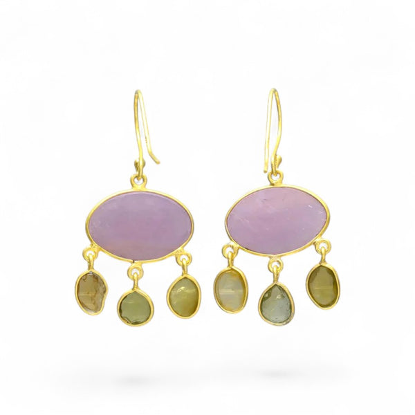 Beyond Biasa Sapphire and Tourmaline Dangle Earrings