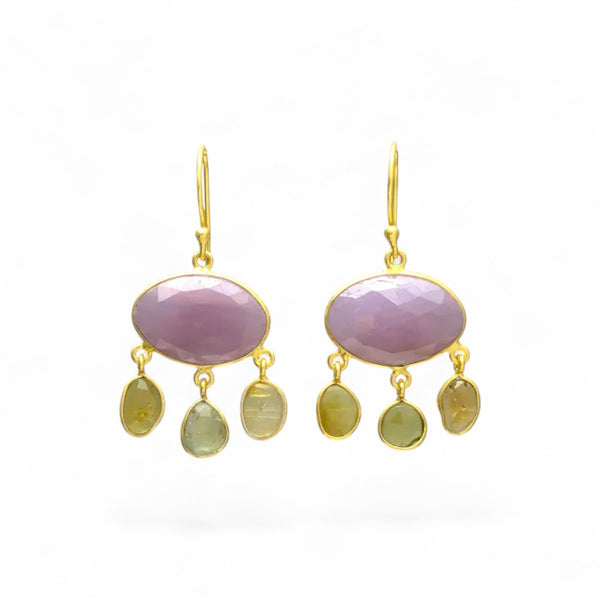 Beyond Biasa Sapphire and Tourmaline Dangle Earrings