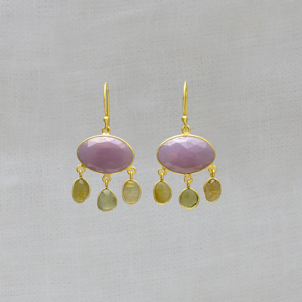 Beyond Biasa Sapphire and Tourmaline Dangle Earrings