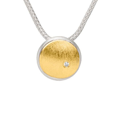 'Golden Dawn' Silver & 22ct Gold Diamond Necklace