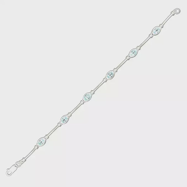 Blue Topaz Sterling Silver Bracelet