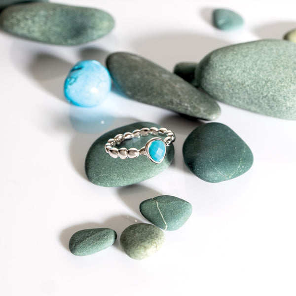Kit Heath Coast Pebble Azure Magnesite Gemstone Ring