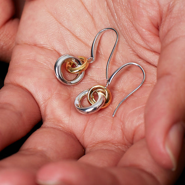 Kit Heath Bevel Cirque Link Golden Drop Earrings