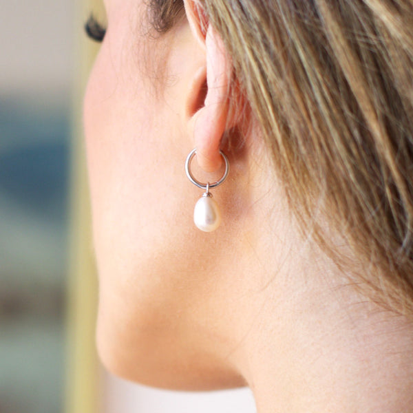 Kit Heath Revival Astoria Pearl Drop Hoop Earrings